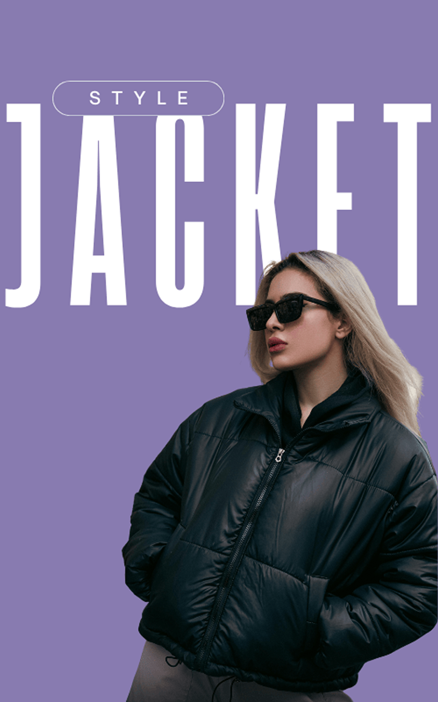 Purple and Black Modern Fashion Instagram Post (500 x 800 px)